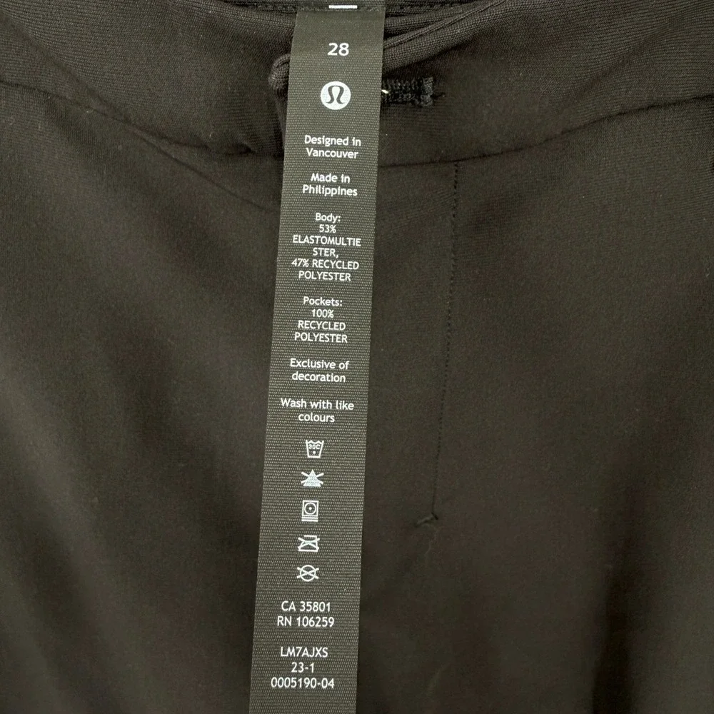 Lululemon Commission Golf Shorts Men 28 Black Stanford Logo